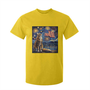 Patriotic Starry Night Cat T Shirt For Kid Cat Lover Gift TS12 Daisy Print Your Wear