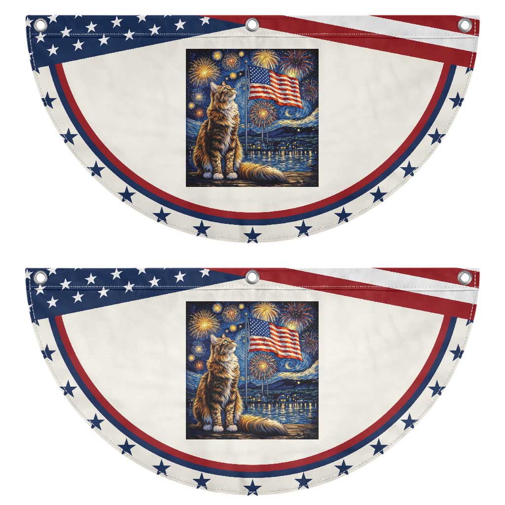 Starry Night Cat Patriotic Fan Flag Cat Lover Gift TS12 2pcs pack Classic Beige Print Your Wear
