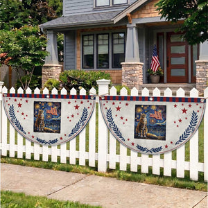 Starry Night Cat Patriotic Fan Flag Cat Lover Gift TS12 2pcs pack Laurel Beige Print Your Wear