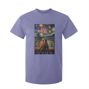 Starry Night Cat Patriotic American Pride T Shirt For Kid TS12 Violet Print Your Wear