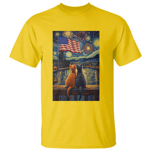 Starry Night Cat Patriotic American Pride T Shirt TS12 Daisy Print Your Wear