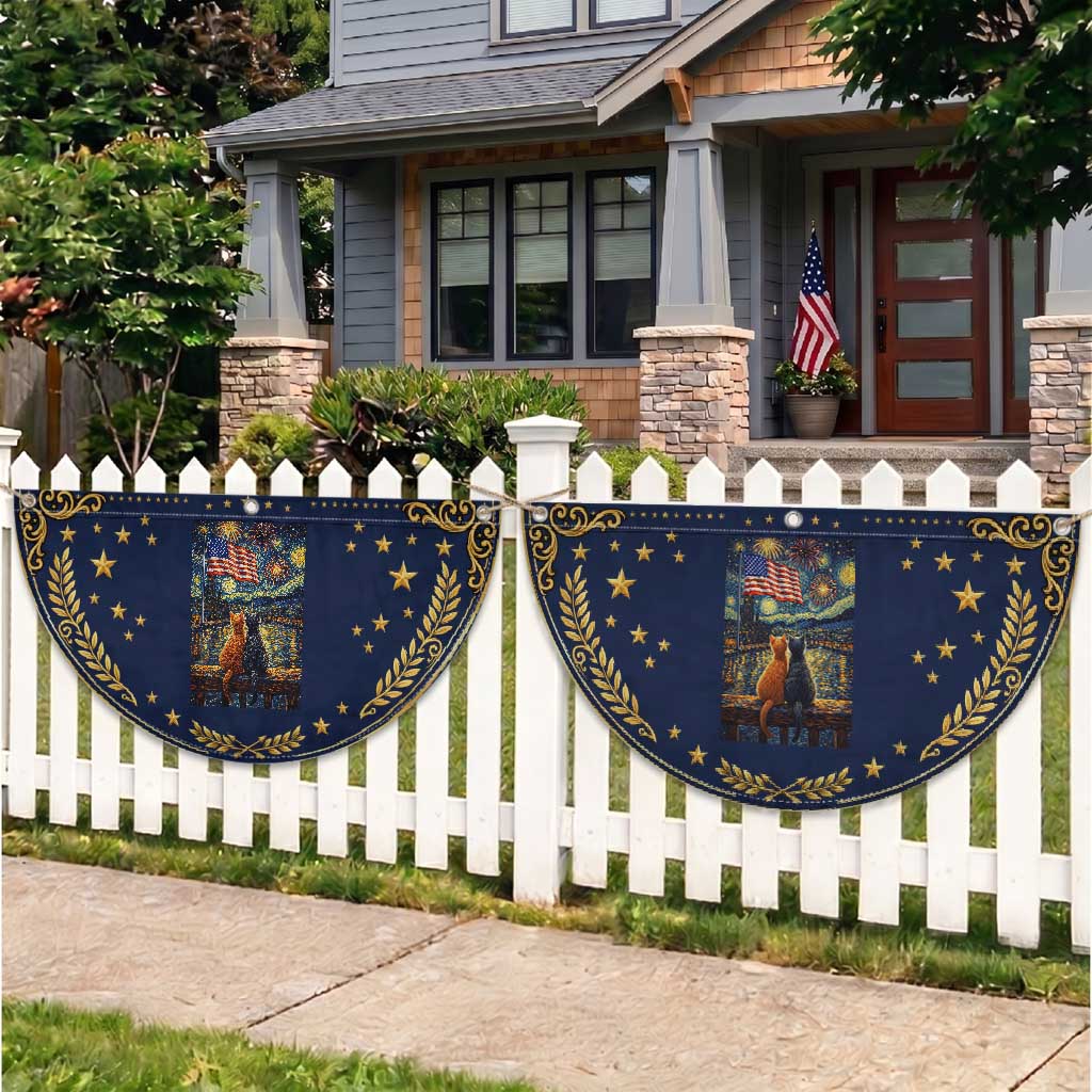 Starry Night Cat American Pride Patriotic Fan Flag Kitten Lover TS12 2pcs pack Vintage Navy Print Your Wear
