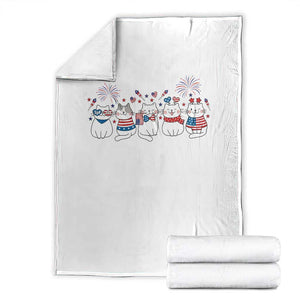 Patriotic Cat Lover Gift Throw Blanket USA 250 Anniversary TS12 White Print Your Wear