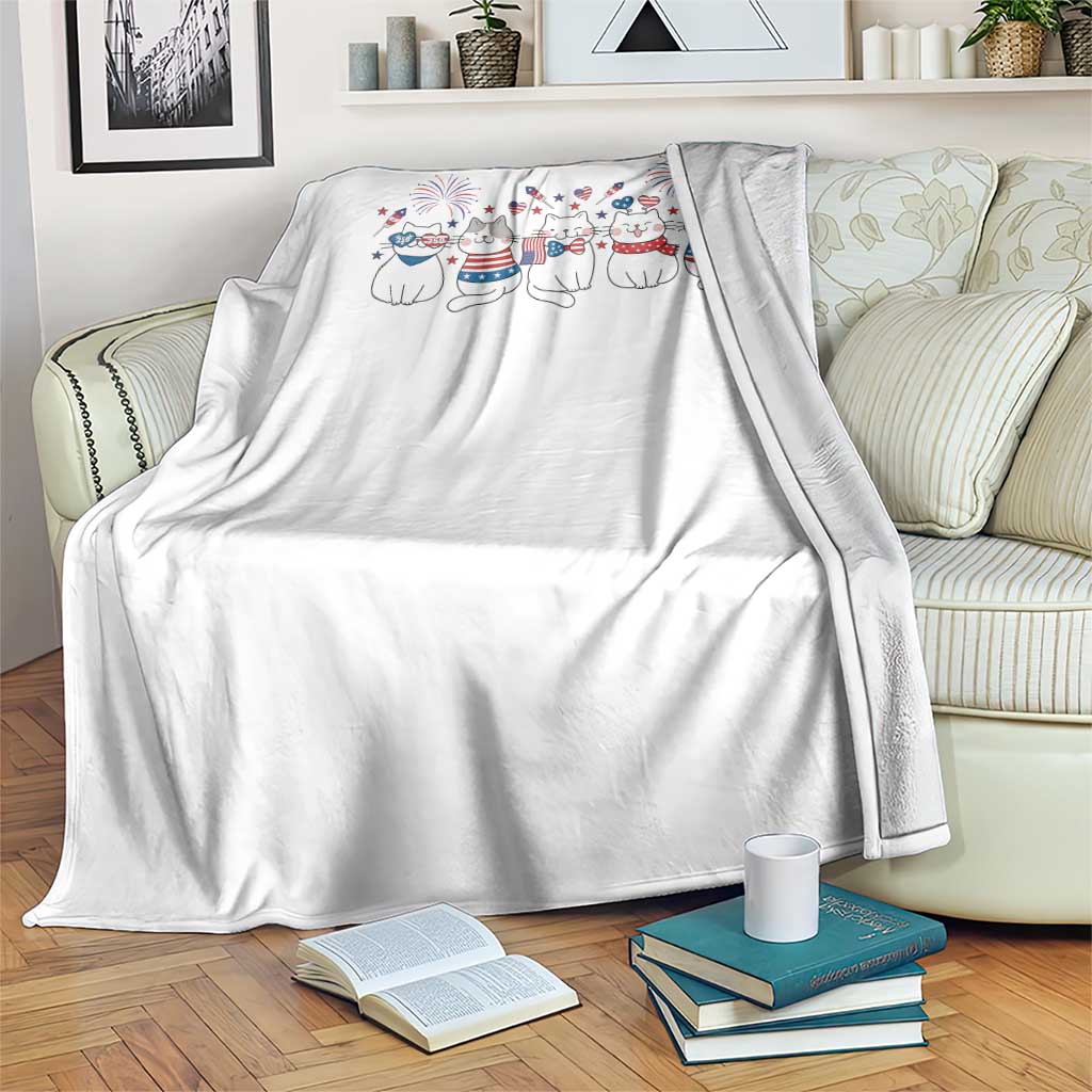 Patriotic Cat Lover Gift Throw Blanket USA 250 Anniversary TS12 Print Your Wear