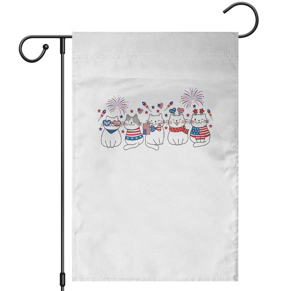 Patriotic Cat Lover Gift Garden Flag USA 250 Anniversary TS12 White Print Your Wear