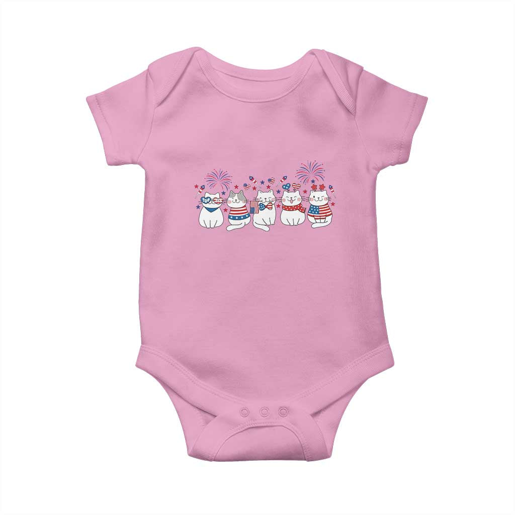 Patriotic Cat Lover Gift Baby Onesie USA 250 Anniversary TS12 Light Pink Print Your Wear