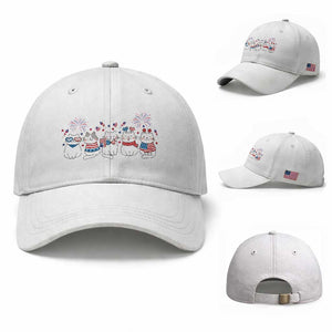 Patriotic Cat Lover Gift Baseball Cap USA 250 Anniversary TS12 Baseball Cap Universal Fit White Print Your Wear