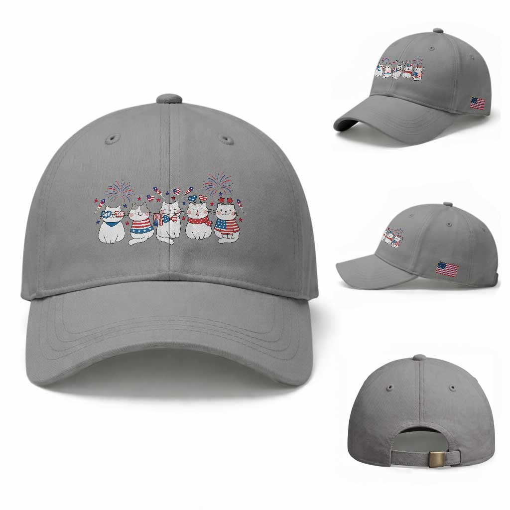 Patriotic Cat Lover Gift Baseball Cap USA 250 Anniversary TS12 Baseball Cap Universal Fit Sport Gray Print Your Wear