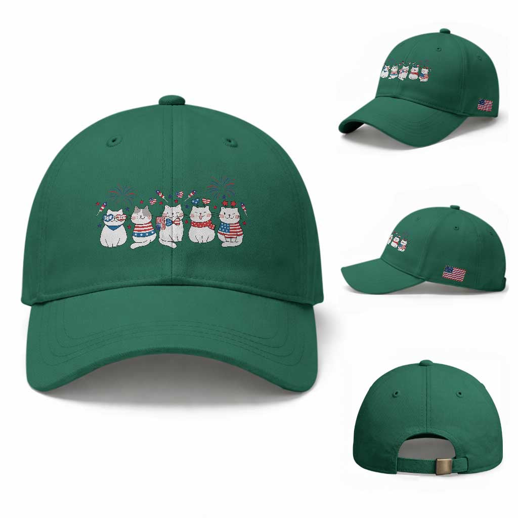 Patriotic Cat Lover Gift Baseball Cap USA 250 Anniversary TS12 Baseball Cap Universal Fit Irish Green Print Your Wear