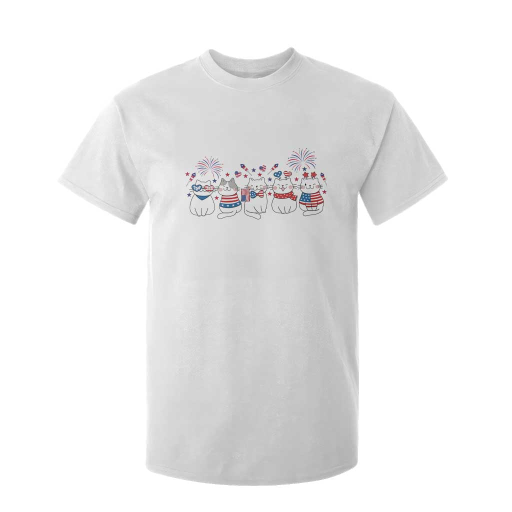 Patriotic Cat Lover Gift T Shirt For Kid USA 250 Anniversary TS12 White Print Your Wear