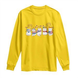 Patriotic Cat Lover Gift Long Sleeve Shirt USA 250 Anniversary TS12 Daisy Print Your Wear