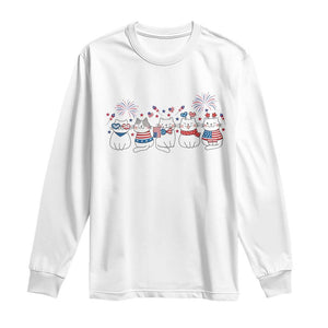 Patriotic Cat Lover Gift Long Sleeve Shirt USA 250 Anniversary TS12 White Print Your Wear