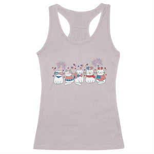 Patriotic Cat Lover Gift Racerback Tank Top USA 250 Anniversary TS12 Ice Gray Print Your Wear