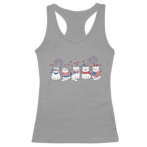 Patriotic Cat Lover Gift Racerback Tank Top USA 250 Anniversary TS12 Sport Gray Print Your Wear
