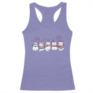 Patriotic Cat Lover Gift Racerback Tank Top USA 250 Anniversary TS12 Violet Print Your Wear
