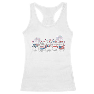 Patriotic Cat Lover Gift Racerback Tank Top USA 250 Anniversary TS12 White Print Your Wear