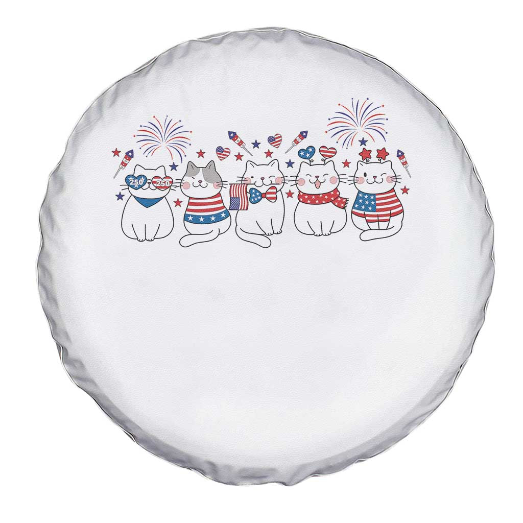Patriotic Cat Lover Gift Spare Tire Cover USA 250 Anniversary TS12 Print Your Wear