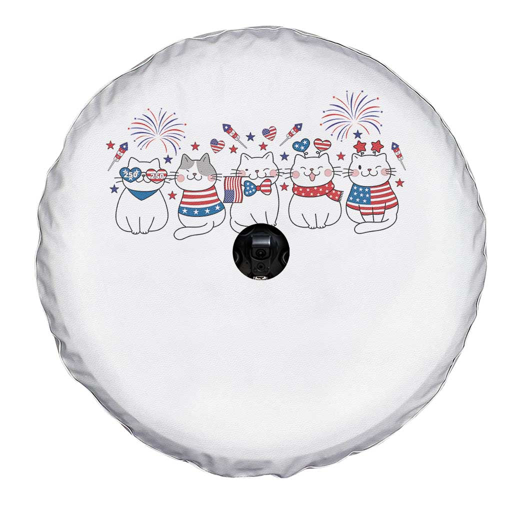 Patriotic Cat Lover Gift Spare Tire Cover USA 250 Anniversary TS12 Print Your Wear