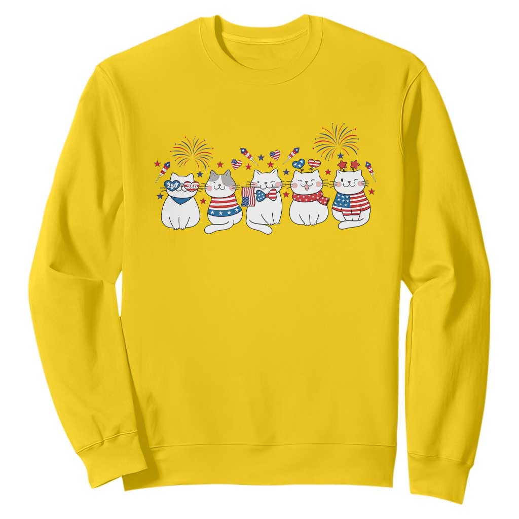Patriotic Cat Lover Gift Sweatshirt USA 250 Anniversary TS12 Daisy Print Your Wear