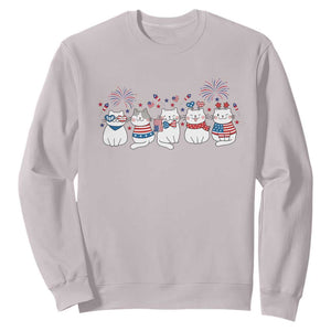 Patriotic Cat Lover Gift Sweatshirt USA 250 Anniversary TS12 Ice Gray Print Your Wear
