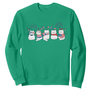 Patriotic Cat Lover Gift Sweatshirt USA 250 Anniversary TS12 Irish Green Print Your Wear