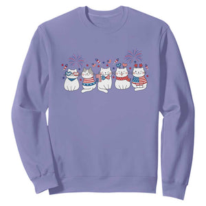 Patriotic Cat Lover Gift Sweatshirt USA 250 Anniversary TS12 Violet Print Your Wear