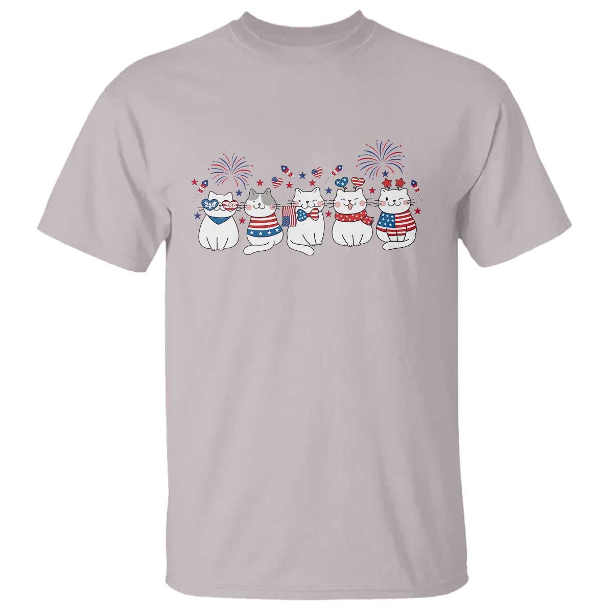Patriotic Cat Lover Gift T Shirt USA 250 Anniversary TS12 Ice Gray Print Your Wear