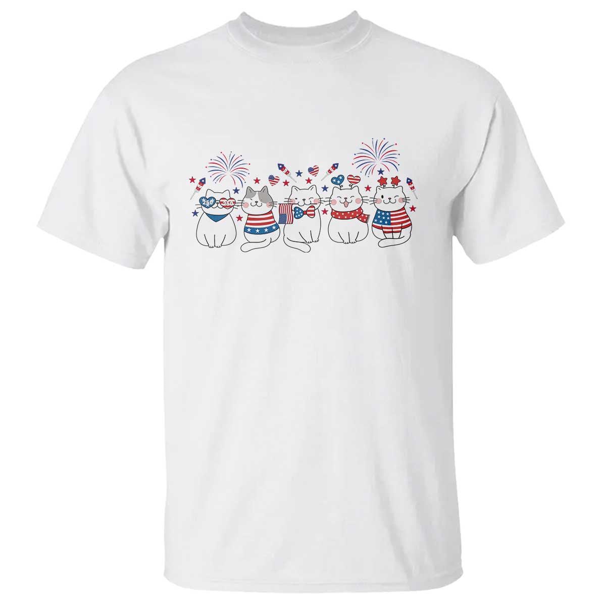 Patriotic Cat Lover Gift T Shirt USA 250 Anniversary TS12 White Print Your Wear