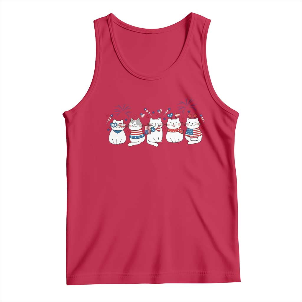 Patriotic Cat Lover Gift Tank Top USA 250 Anniversary TS12 Red Print Your Wear