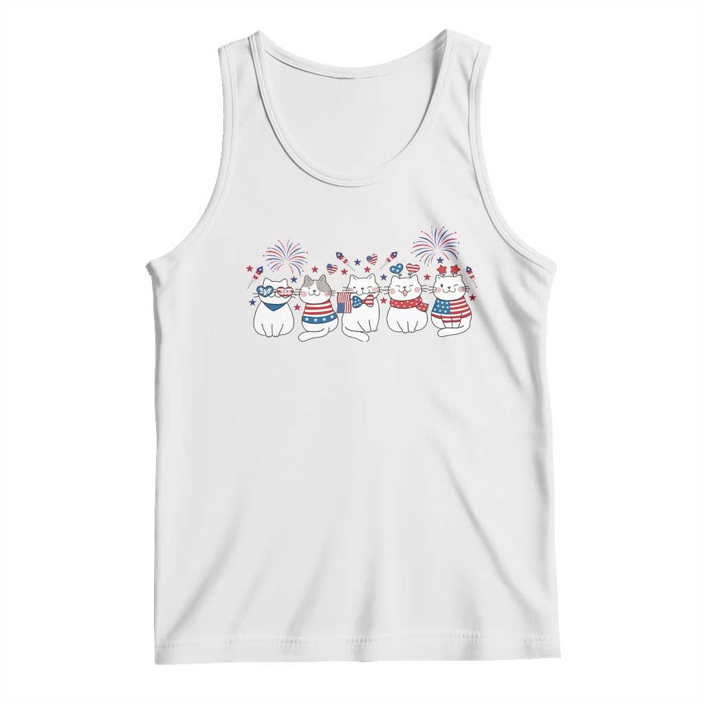 Patriotic Cat Lover Gift Tank Top USA 250 Anniversary TS12 White Print Your Wear