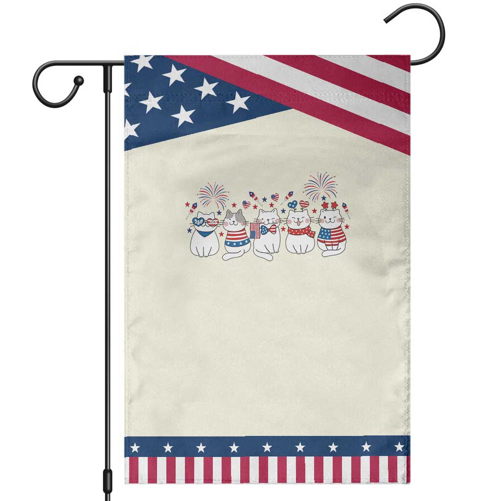 Patriotic Cat Lover Gift Patriotic Garden Flag USA 250 Anniversary TS12 Modern Beige Blue Print Your Wear