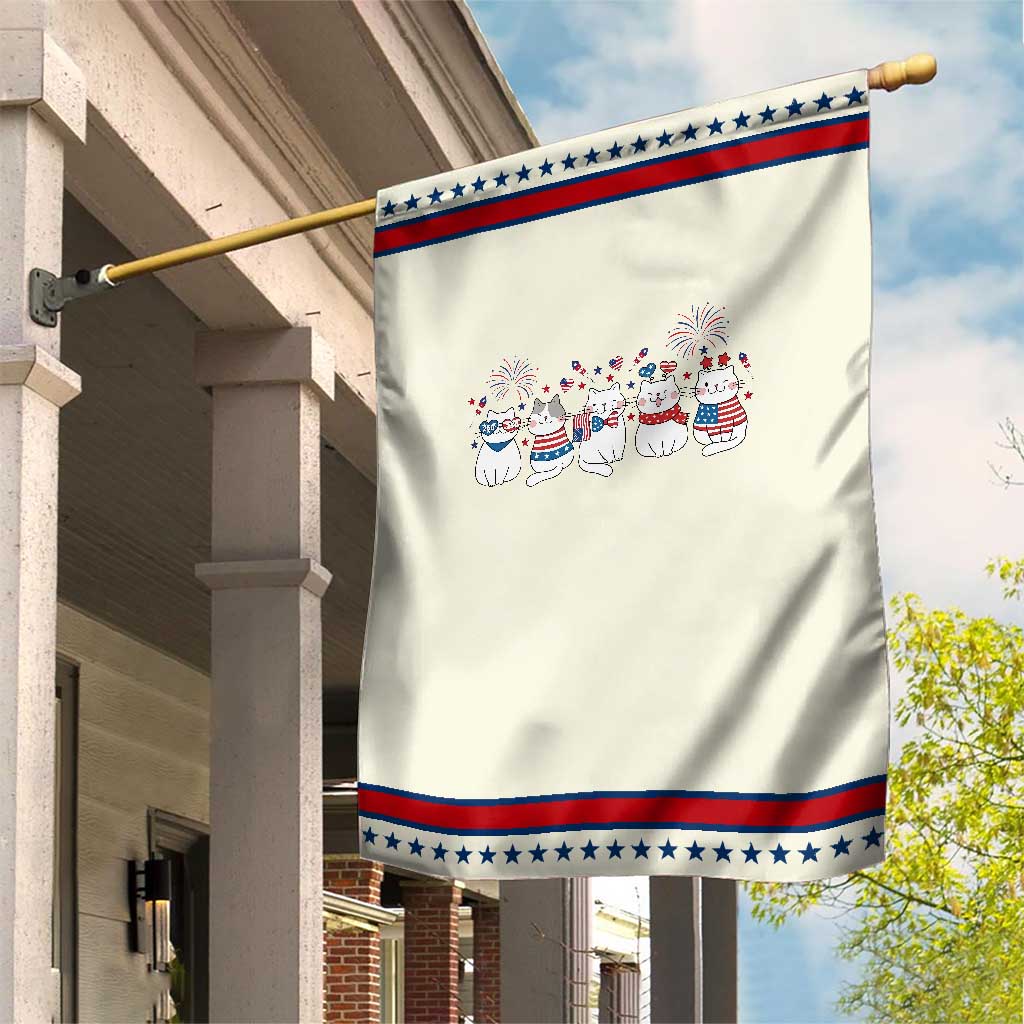 Patriotic Cat Lover Gift Patriotic Garden Flag USA 250 Anniversary TS12 Modern Beige Red Print Your Wear