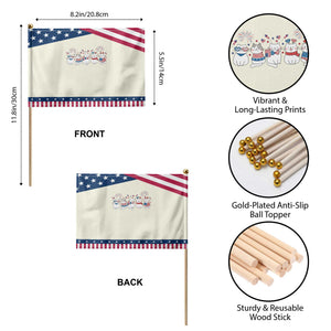 Patriotic Cat Lover Gift Patriotic Handheld Flag USA 250 Anniversary TS12 Print Your Wear