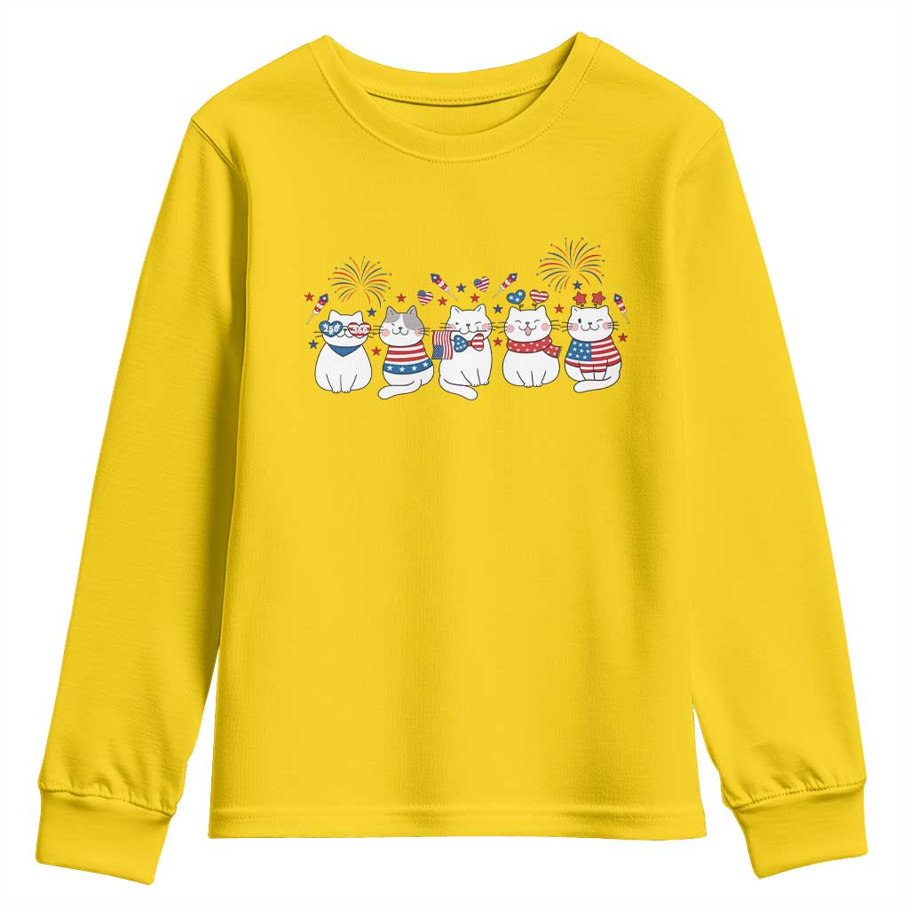 Patriotic Cat Lover Gift Youth Sweatshirt USA 250 Anniversary TS12 Daisy Print Your Wear