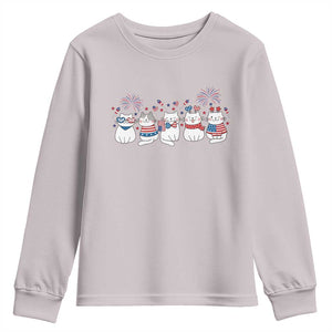 Patriotic Cat Lover Gift Youth Sweatshirt USA 250 Anniversary TS12 Ice Gray Print Your Wear