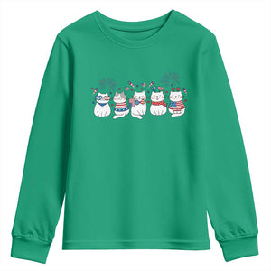 Patriotic Cat Lover Gift Youth Sweatshirt USA 250 Anniversary TS12 Irish Green Print Your Wear