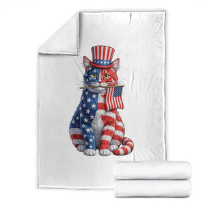 Proud American Cat Lover Throw Blanket Patriotic Animal Lover Gift TS12 Black Print Your Wear