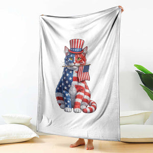 Proud American Cat Lover Throw Blanket Patriotic Animal Lover Gift TS12 Print Your Wear