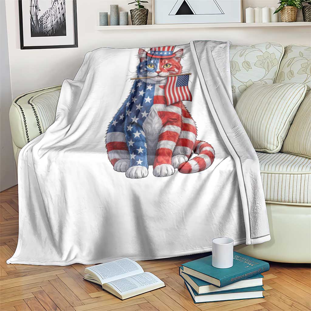 Proud American Cat Lover Throw Blanket Patriotic Animal Lover Gift TS12 Print Your Wear