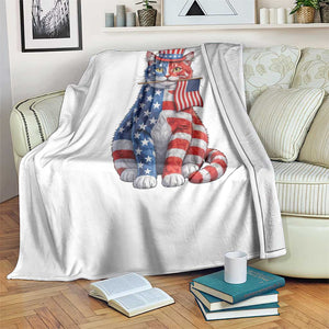 Proud American Cat Lover Throw Blanket Patriotic Animal Lover Gift TS12 Print Your Wear