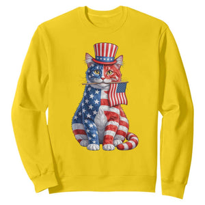 Proud American Cat Lover Sweatshirt Patriotic Animal Lover Gift TS12 Daisy Print Your Wear