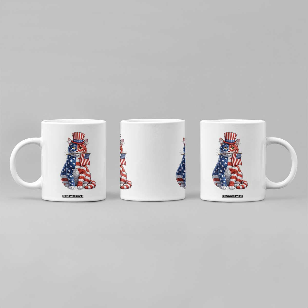 Proud American Cat Lover Coffee Mug Patriotic Animal Lover Gift TS12 Print Your Wear