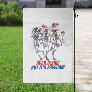 Patriotic Dancing Skeleton Garden Flag Dead Inside But Its Freedom TS12 Print Your Wear