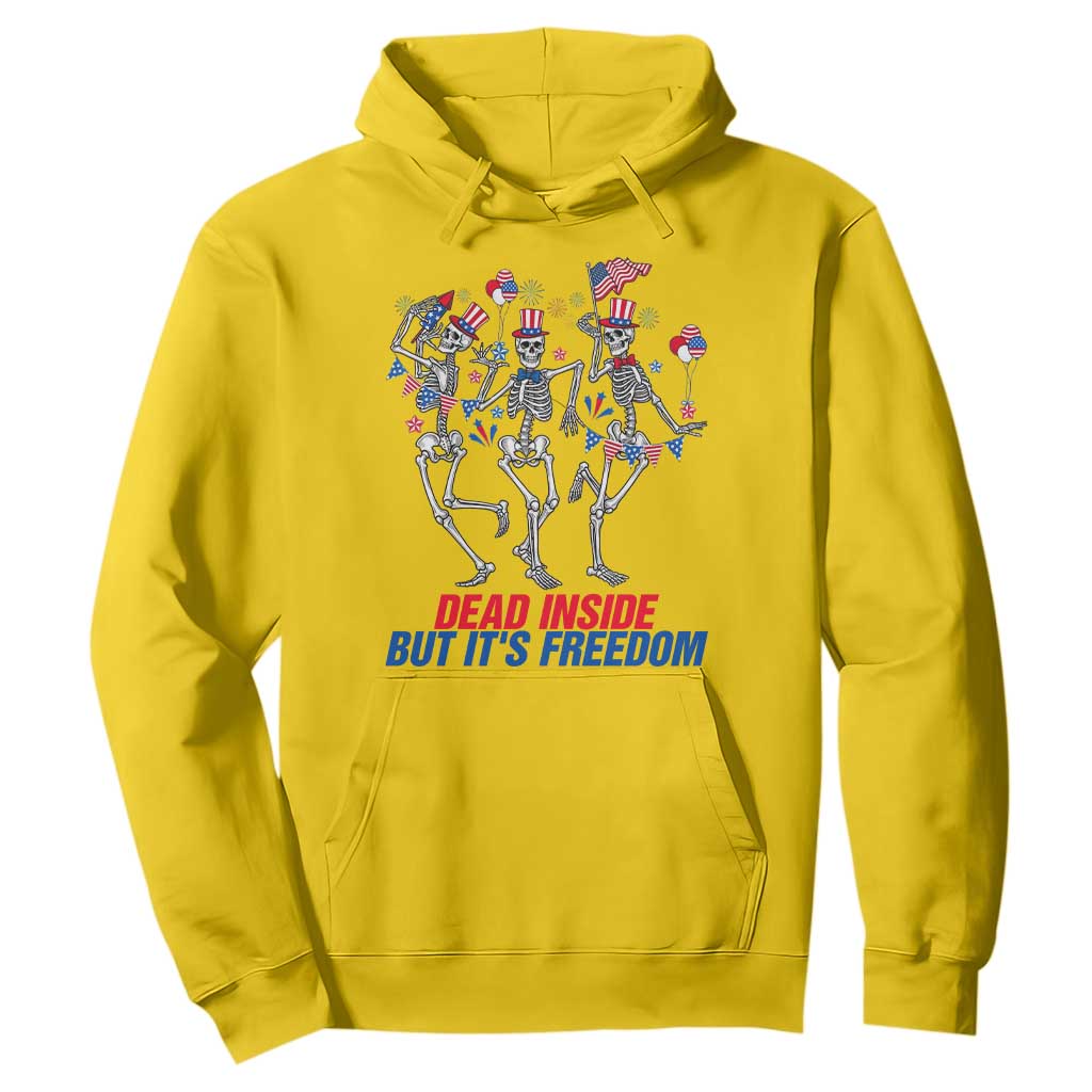 Patriotic Dancing Skeleton Hoodie Dead Inside But Its Freedom TS12 Daisy Print Your Wear