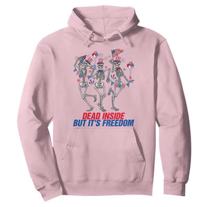 Patriotic Dancing Skeleton Hoodie Dead Inside But Its Freedom TS12 Light Pink Print Your Wear