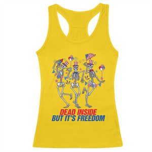 Patriotic Dancing Skeleton Racerback Tank Top Dead Inside But Its Freedom TS12 Daisy Print Your Wear