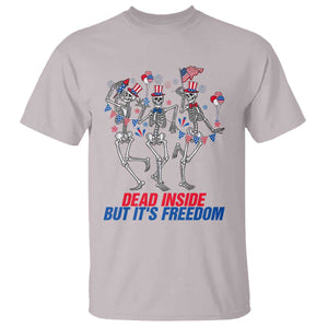 Patriotic Dancing Skeleton T Shirt Dead Inside But Its Freedom TS12 Ice Gray Print Your Wear