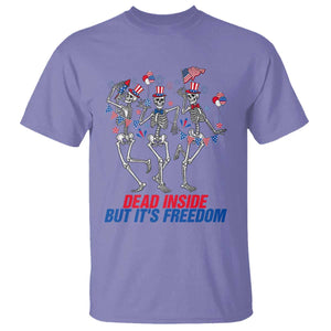 Patriotic Dancing Skeleton T Shirt Dead Inside But Its Freedom TS12 Violet Print Your Wear