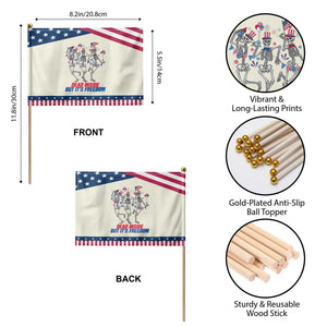 Patriotic Dancing Skeleton Patriotic Handheld Flag Dead Inside But Its Freedom TS12 Print Your Wear
