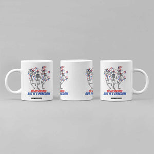 Patriotic Dancing Skeleton Coffee Mug Dead Inside But Its Freedom TS12 Print Your Wear